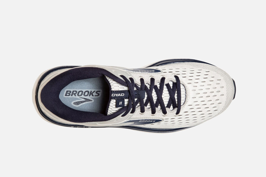 Brooks Israel Dyad 11 Road Running Shoes Mens - White/Black - HTO-690342